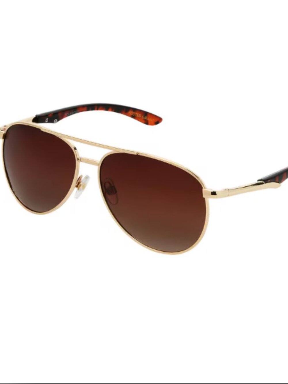 Foster Grant Unisex Scout Gold Tone Aviator Sunglasses